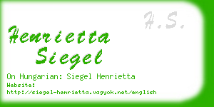 henrietta siegel business card